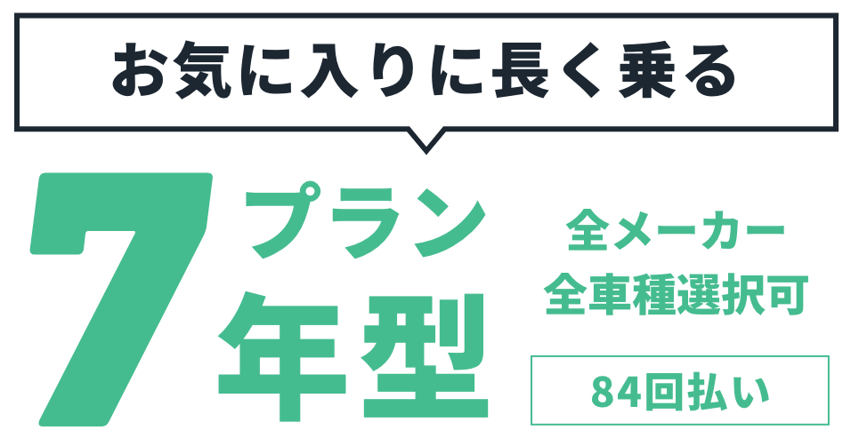 ちょうどいい期間で安く乗る 7年プラン 60回払い | 指定8車種 カラー限定